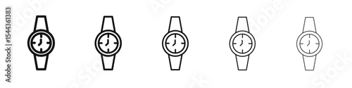 Watch icon black and white vector sign
