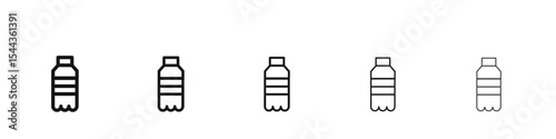 water bottle icon black and white vector sign