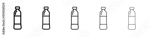 water bottle icon black and white vector sign