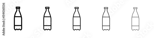Water bottle icon black and white vector sign
