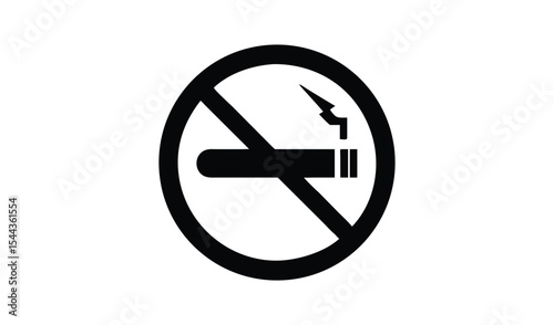 Free Download Simple no smoking sign black and white icon - GFXLoad