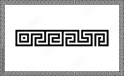 Classic greek key border design with decorative meander pattern and geometric frame elements