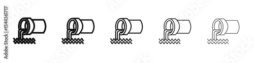 Water supply drain icon black and white vector sign