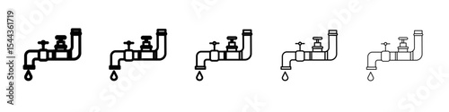 Water supply drain icon black and white vector sign