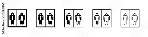 wc toilet door plate icon black and white vector sign