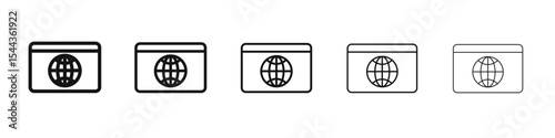 Web page icon black and white vector sign