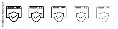 Web Security icon black and white vector sign