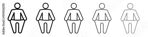 Weight loss icon black and white vector sign