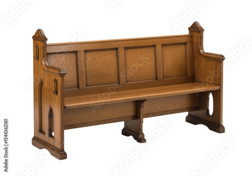 Wallpaper Mural Elegant oak church pew gothic style wooden bench seating, On Transparent Background, Png Image Torontodigital.ca