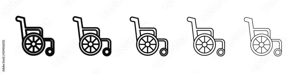 Fototapeta premium Wheelchair icon black and white vector sign