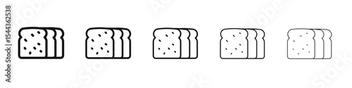White bread icon black and white vector sign