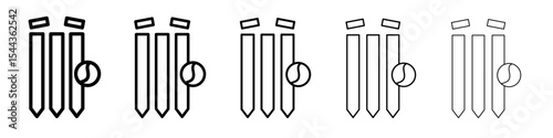 Wicket Stump icon black and white vector sign