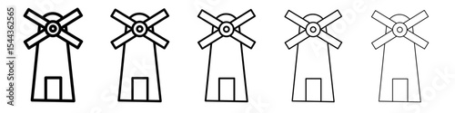 wind mill icon black and white vector sign
