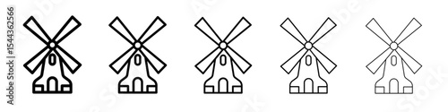 wind mill icon black and white vector sign