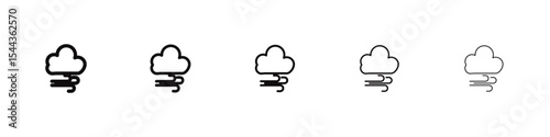 Wind clouds Icon black and white vector sign