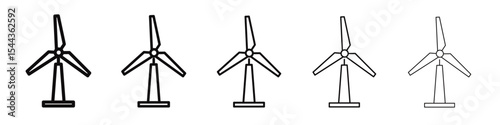 Wind power plant icon black and white vector sign