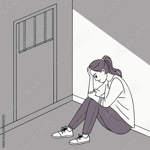 A sad person sitting alone in a dark corner, expressing emotional pain, loneliness, and mental health struggles in silence