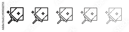 Windows cleaning icon black and white vector sign