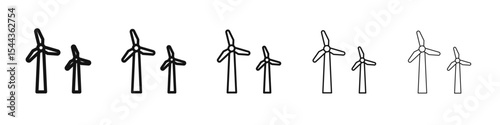 Wind turbine icon black and white vector sign
