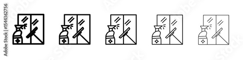 Windows cleaning icon black and white vector sign