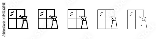 Windows cleaning icon black and white vector sign