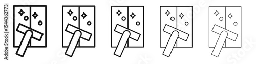 Windows cleaning icon black and white vector sign