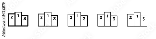 winner podium icon black and white vector sign