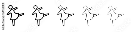 woman dancing icon black and white vector sign