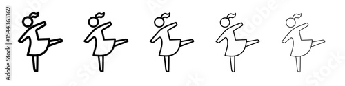 woman dancing icon black and white vector sign