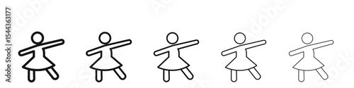 woman dancing icon black and white vector sign