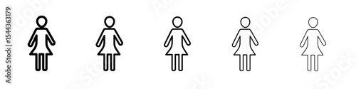woman icon black and white vector sign
