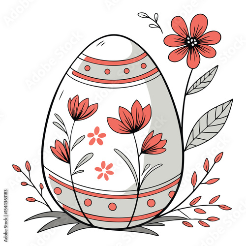 Elegant holiday egg design with intricate motifs symbolizing spring and decorative tradition.