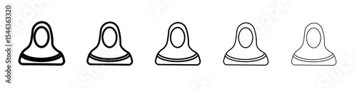 Women hijab icon black and white vector sign