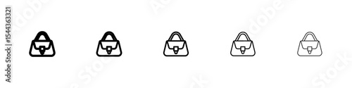 Woman purse icon black and white vector sign