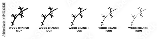wood branch icon black and white vector sign