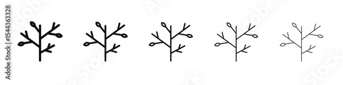 wood branch icon black and white vector sign