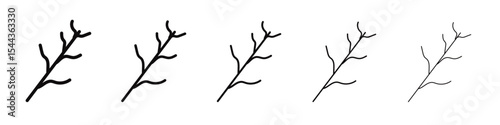 wood branch icon black and white vector sign