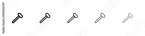 Wooden mallet icon black and white vector sign