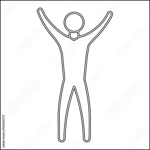 Single line drawing of a person with augmented reality elements