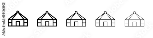 Yurt Icon black and white vector sign