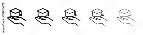 Accessible or free education icon black and white vector sign