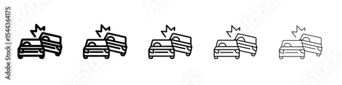 Accident icon black and white vector sign