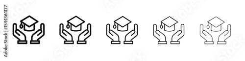 Accessible or free education icon black and white vector sign