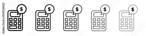 Accounting Calculator icon black and white vector sign