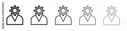 Administrator icon black and white vector sign