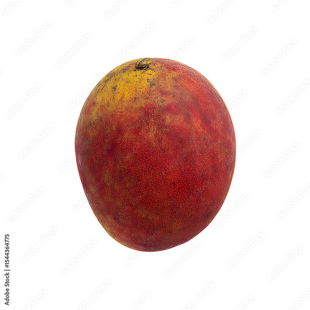 Fototapeta premium Single red and yellow mango isolated on transparent background
