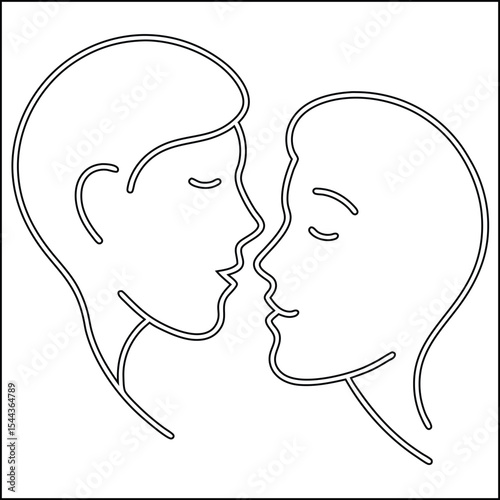 Three minimalist line art prints of couples