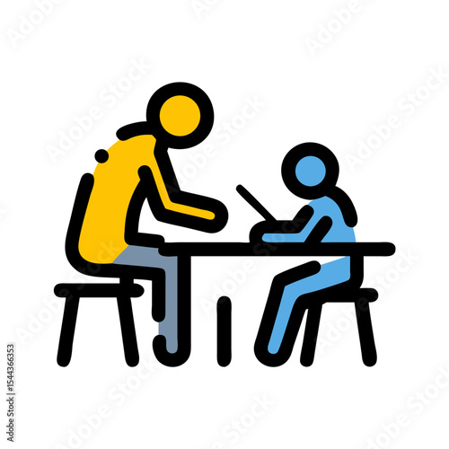 Tutoring Session Teacher Guiding Student in Learning