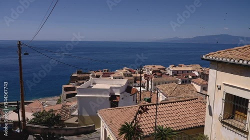 Traditional Calabrian architecture characterizes Pizzo Calabro, a charming town perched on a cliff overlooking the Tyrrhenian Sea