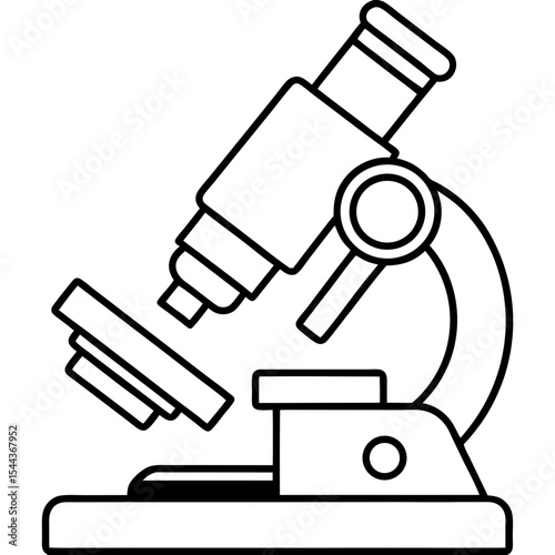 Minimal Microscope Line Icons